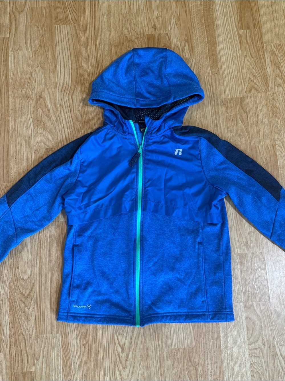 Russel Drive power 360 child jacket blue zipper long sleeve hoodie -Size L 10-12